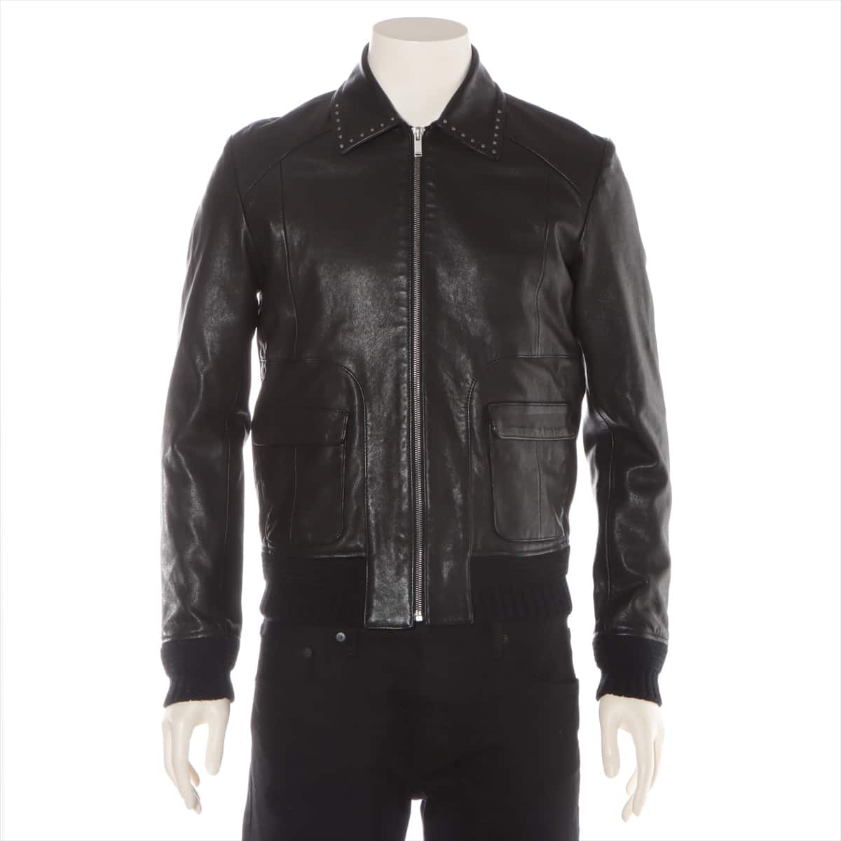 Saint Laurent Paris 18SS Leather Jacket 44 Men's Black  Studs