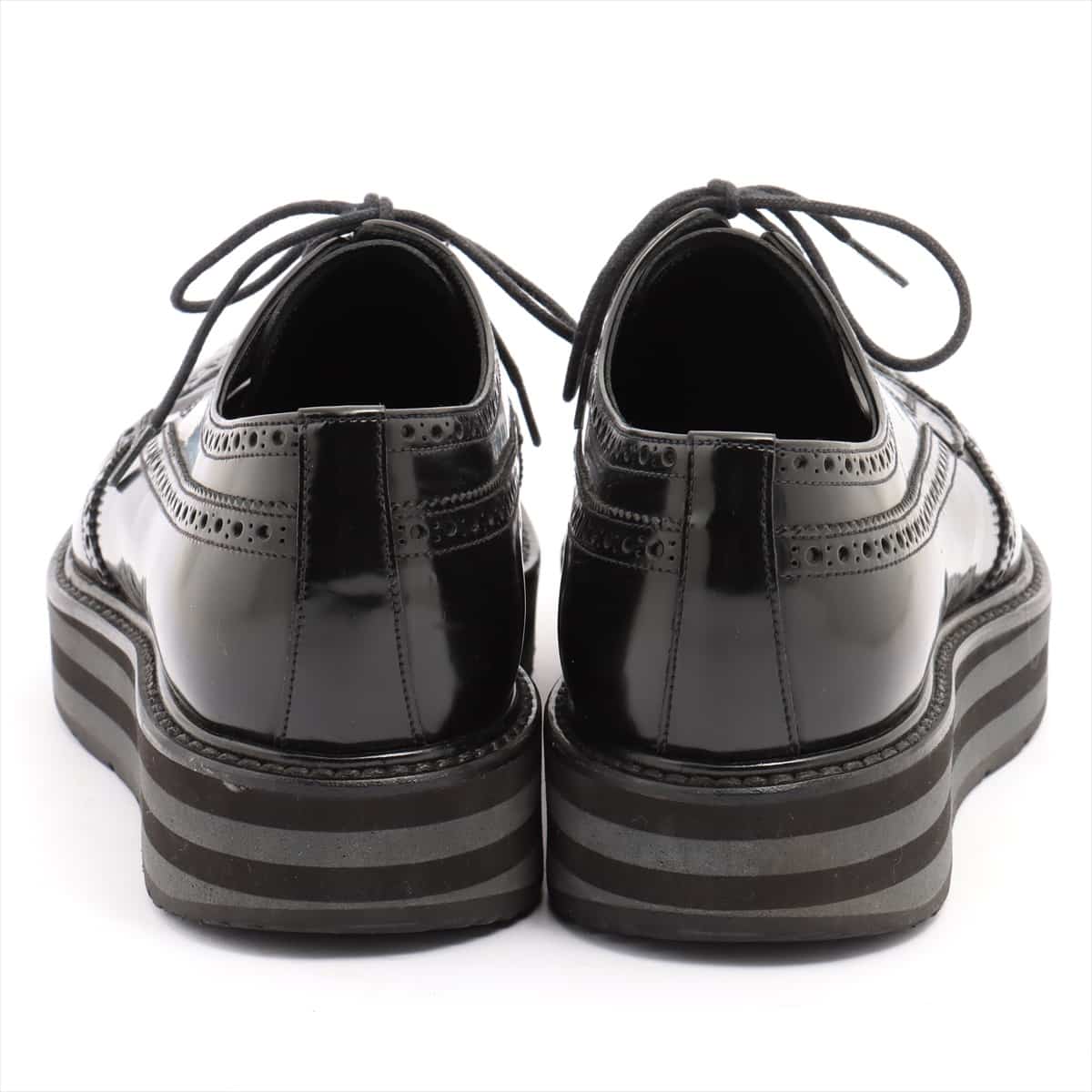 Prada Leather Dress shoes 7 1/2 Men's Black wingtip medallions