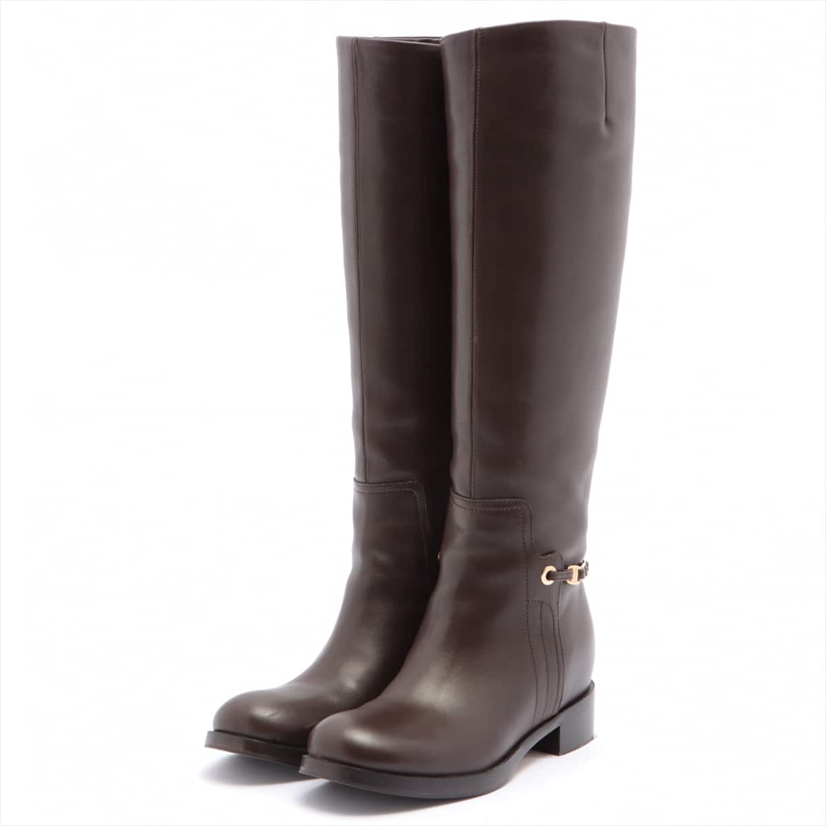 Ferragamo Leather Long boots 6 Ladies' Brown