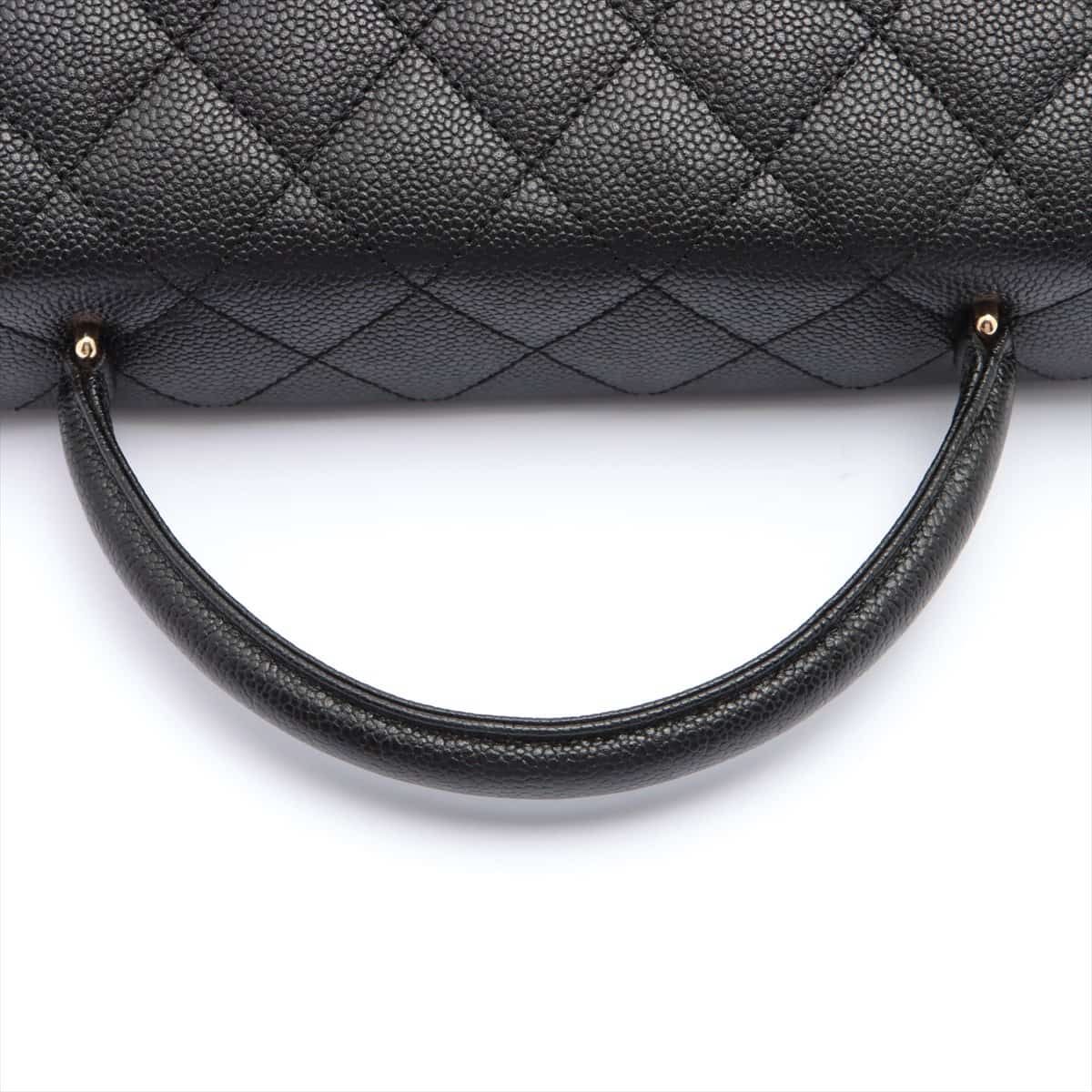 Chanel Matelasse Caviarskin Hand bag Black Gold Metal fittings 6XXXXXX