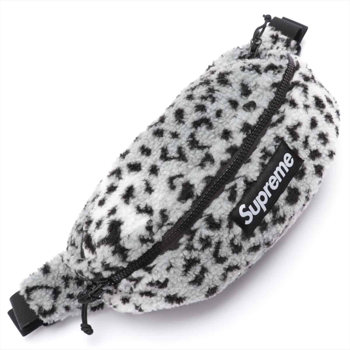 Supreme fleece Waist bag Black × White 17AW