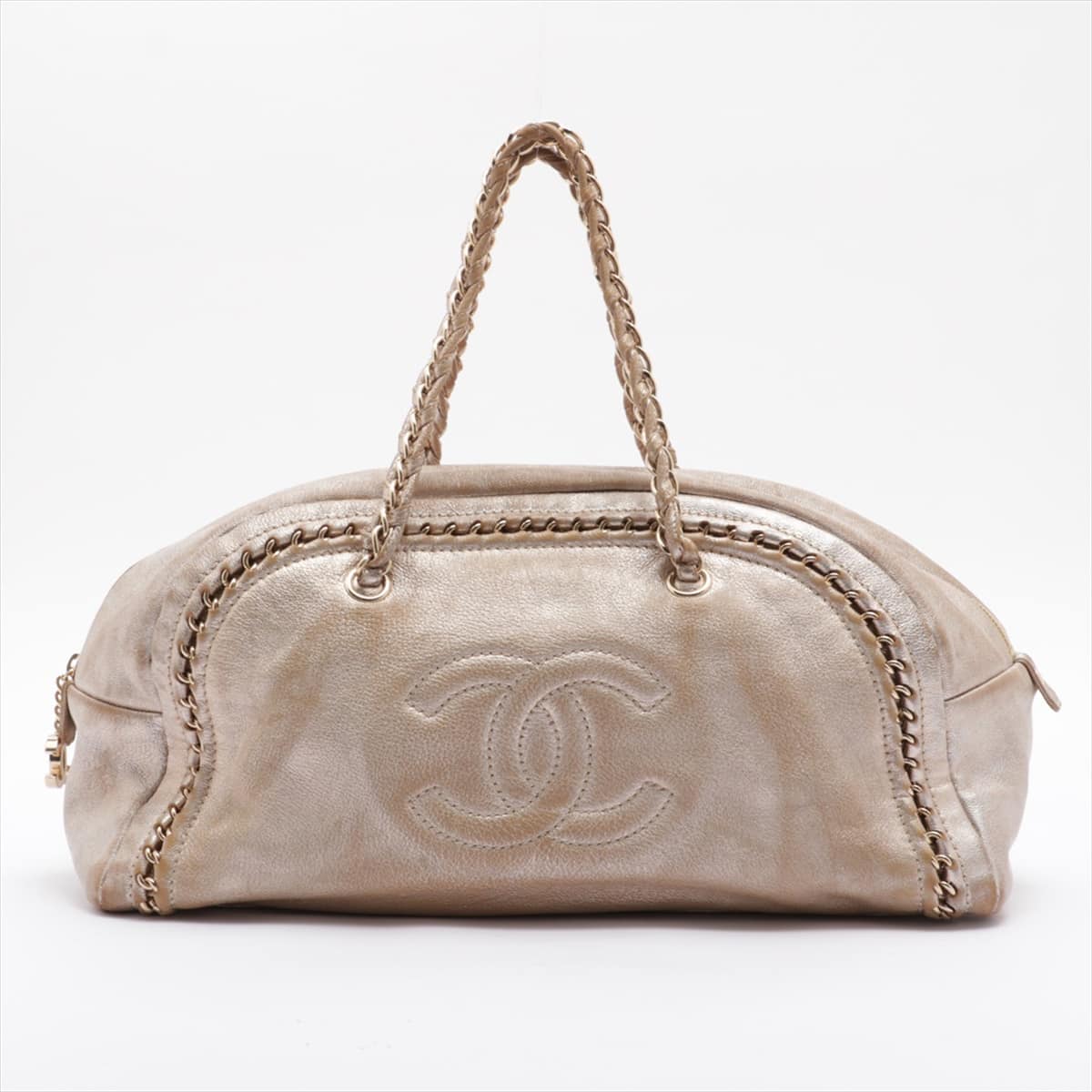 Chanel Luxury Line Lambskin Chain handbag Gold Gold Metal fittings 10XXXXXX