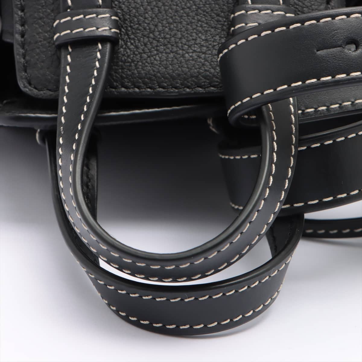 Loewe Hammock Drawstring small Leather 2way shoulder bag Black embroidery