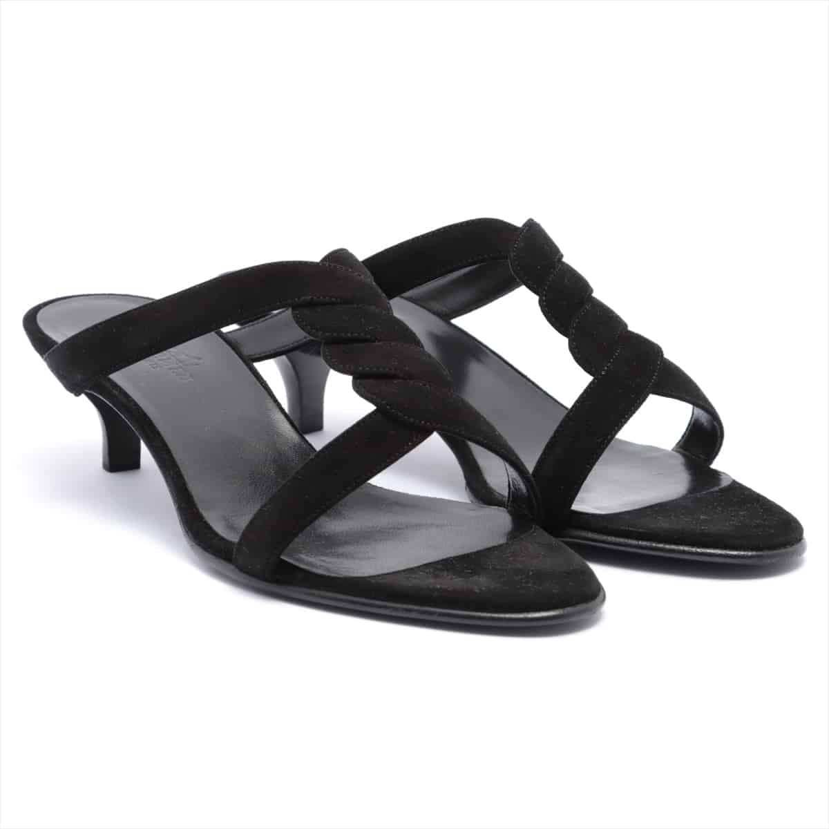 Hermès Suede Sandals 36 Ladies' Black