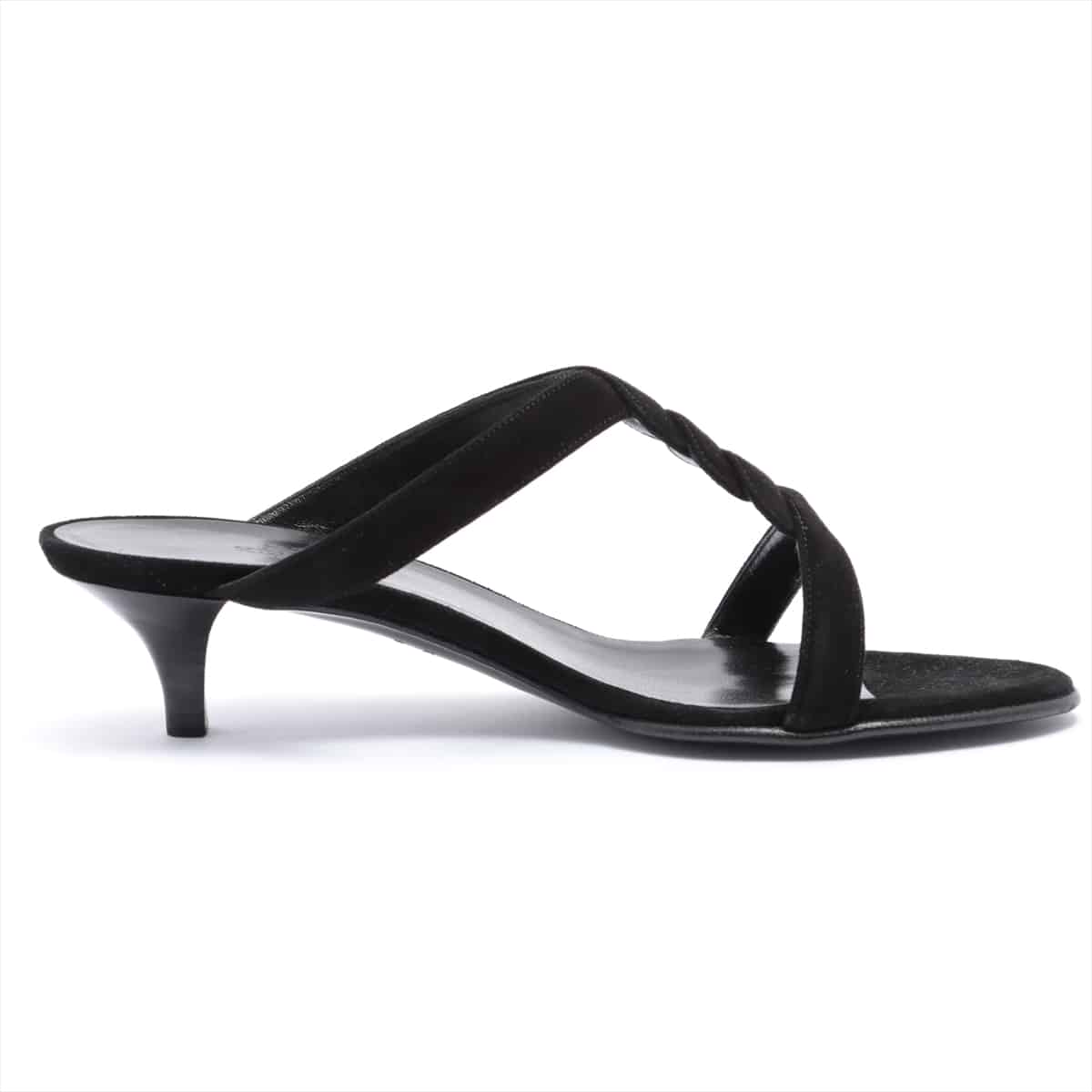 Hermès Suede Sandals 36 Ladies' Black