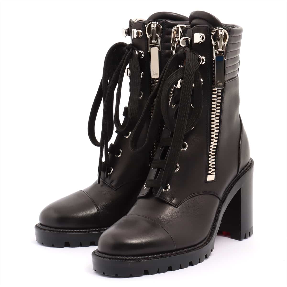 Christian Louboutin Leather Short Boots 36 Ladies' Black