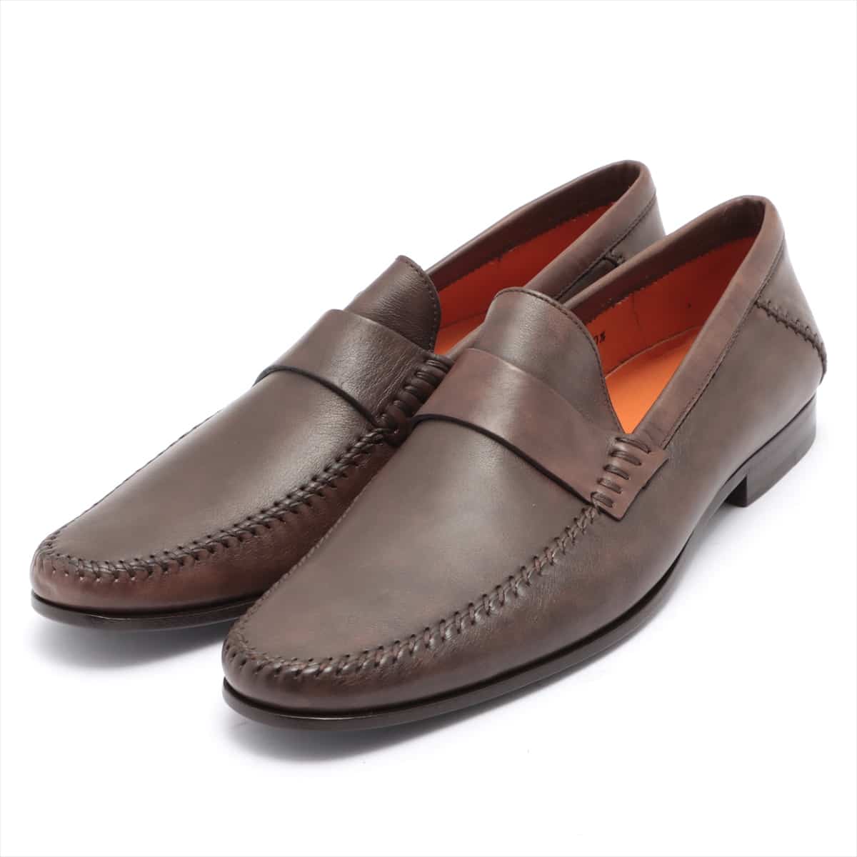 Santoni Leather Loafer 10.5 Men's Brown