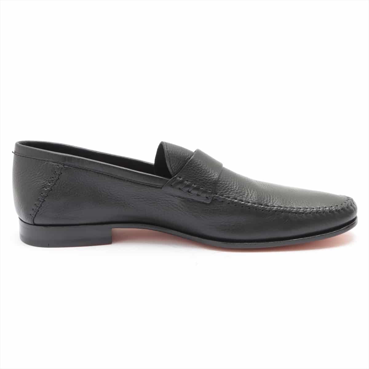 Santoni Leather Loafer 10 Men's Black