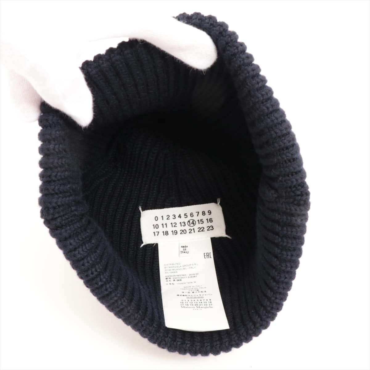 Maison Margiela 4 stitches Knit cap Wool Navy blue 2018AW
