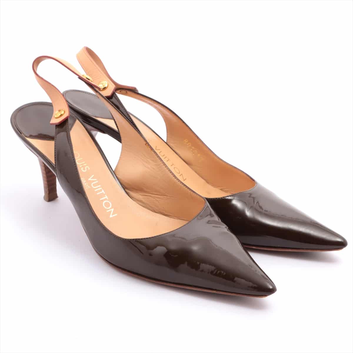 Louis Vuitton B01013 Patent leather Pumps 37 Ladies' Brown There is stickiness throughout the patent