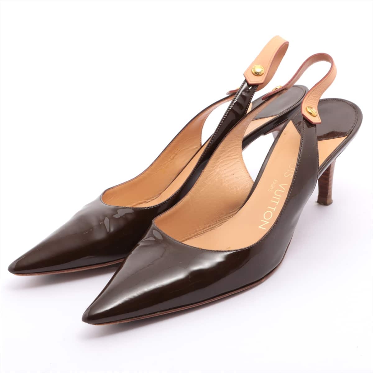 Louis Vuitton B01013 Patent leather Pumps 37 Ladies' Brown There is stickiness throughout the patent