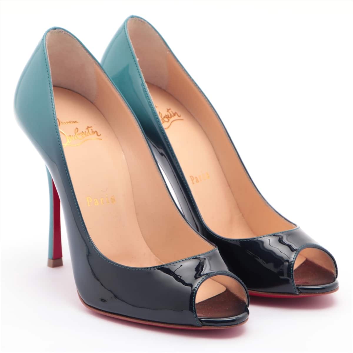 Christian Louboutin Patent leather Open-toe Pumps 36.5 Ladies' Blue