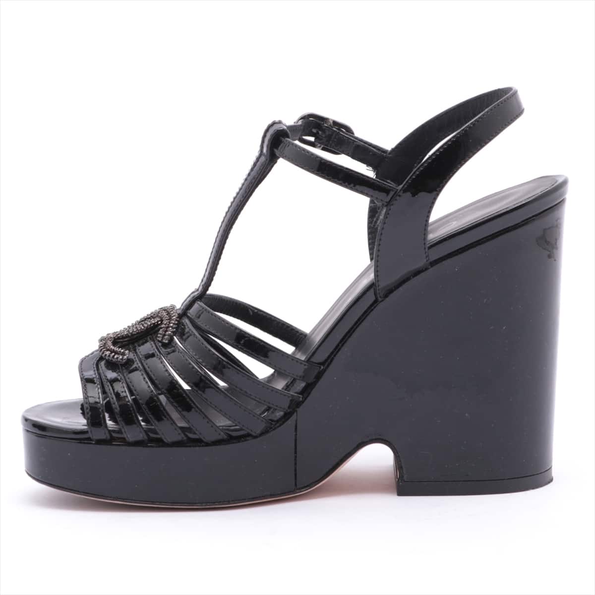 Chanel Patent leather Sandals 36 Ladies' Black