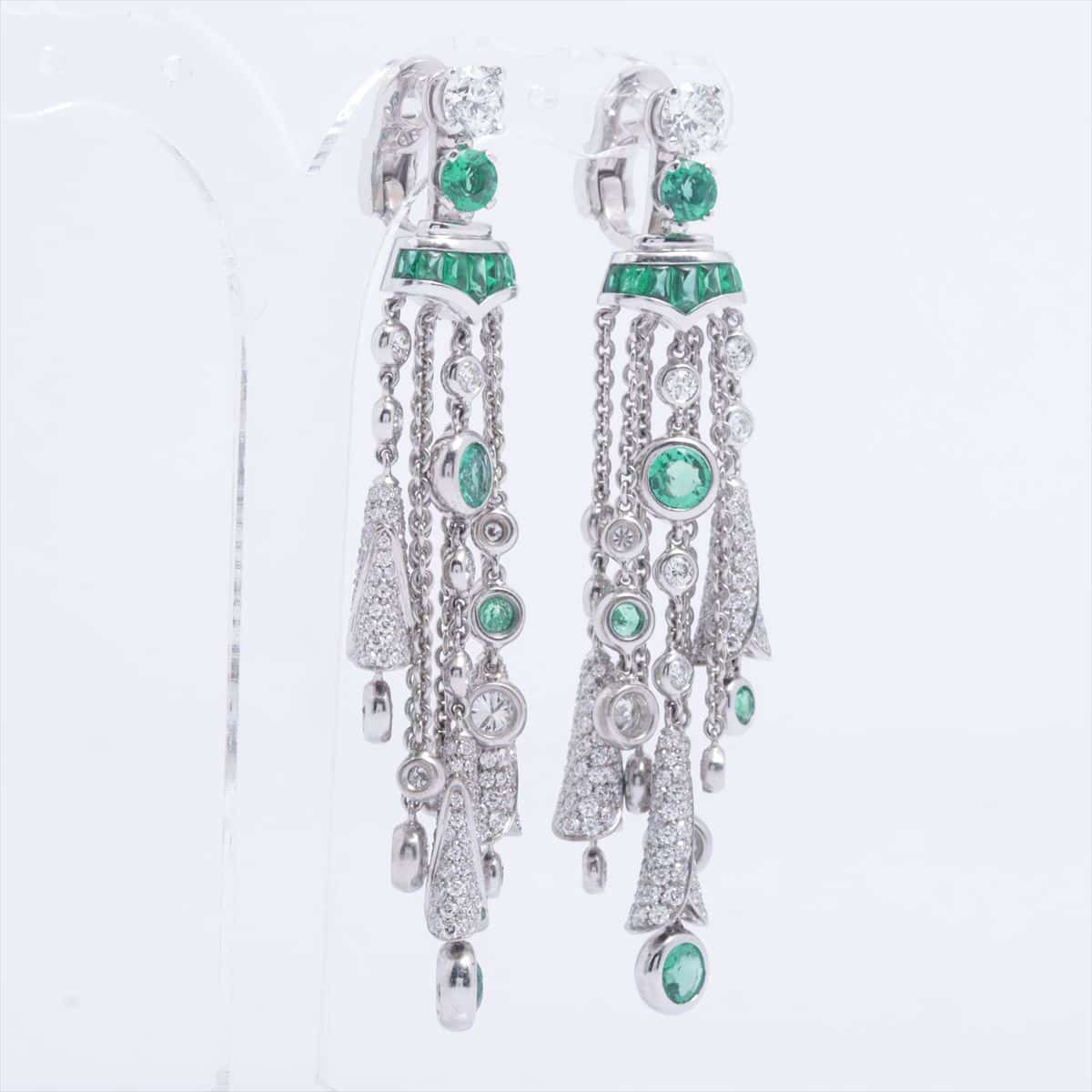 Bvlgari Giardini diamond Emerald Piercing jewelry 750(WG) 36.8g
