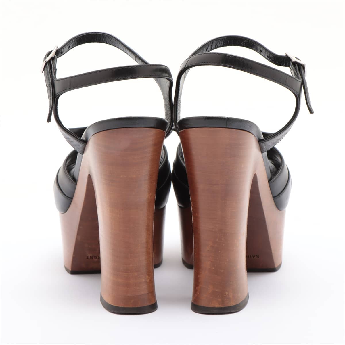 Saint Laurent Paris Leather Sandals 35 Ladies' Black
