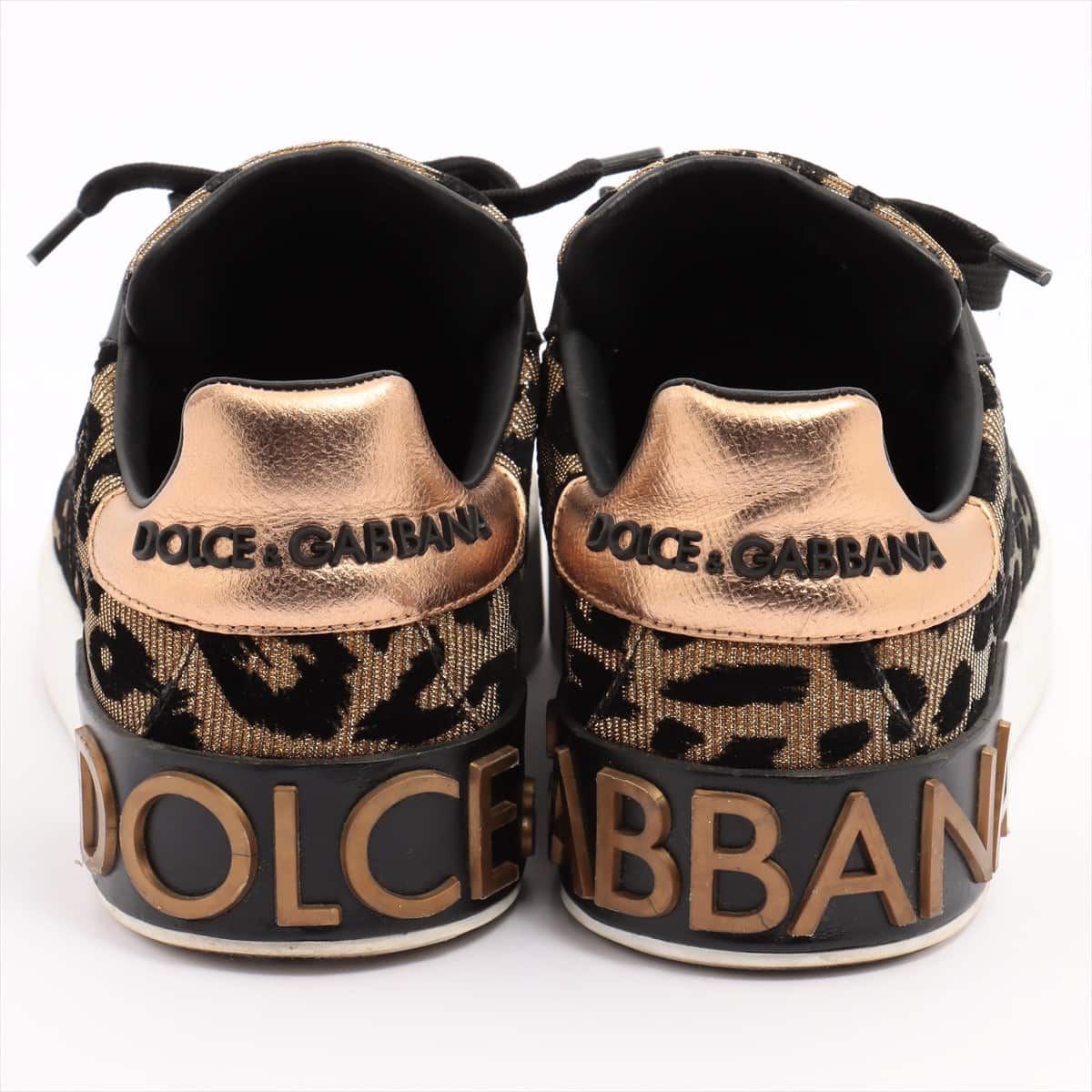Dolce & Gabbana Leather Sneakers 38 1/2 Ladies' Léopard Portofino