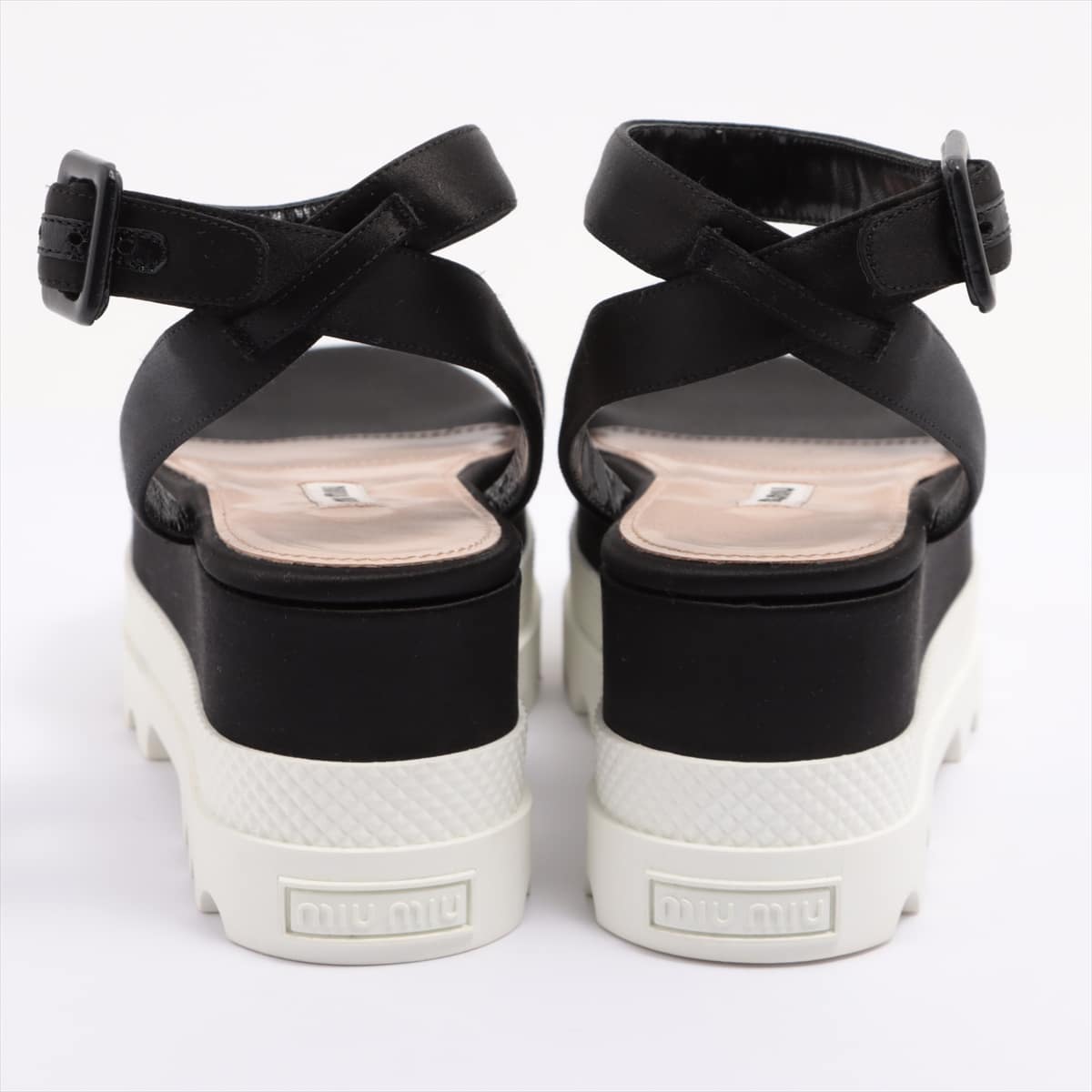Miu Miu Leather Sandals 36 1/2 Ladies' Black