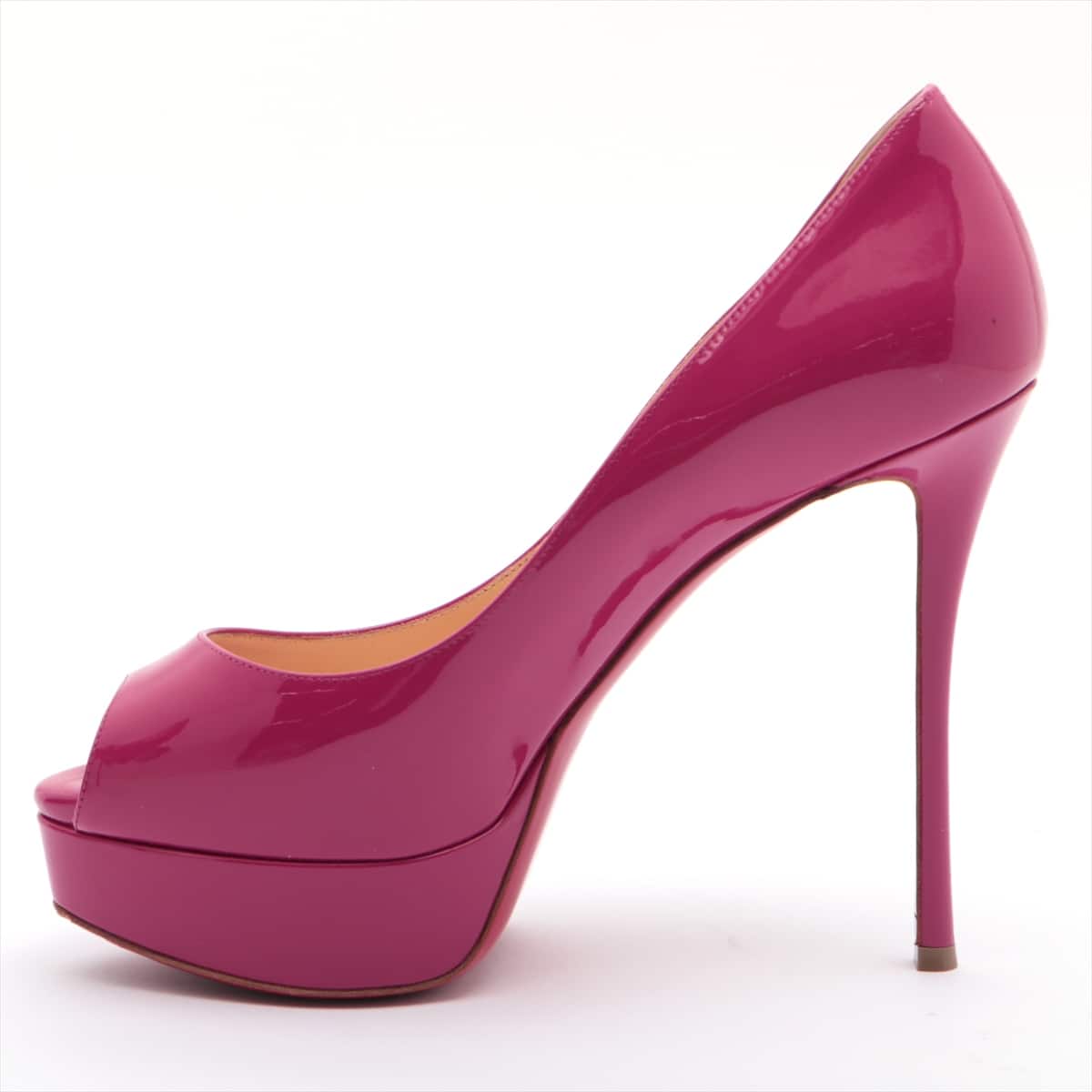 Christian Louboutin Patent leather Open-toe Pumps 37.5 Ladies' Pink