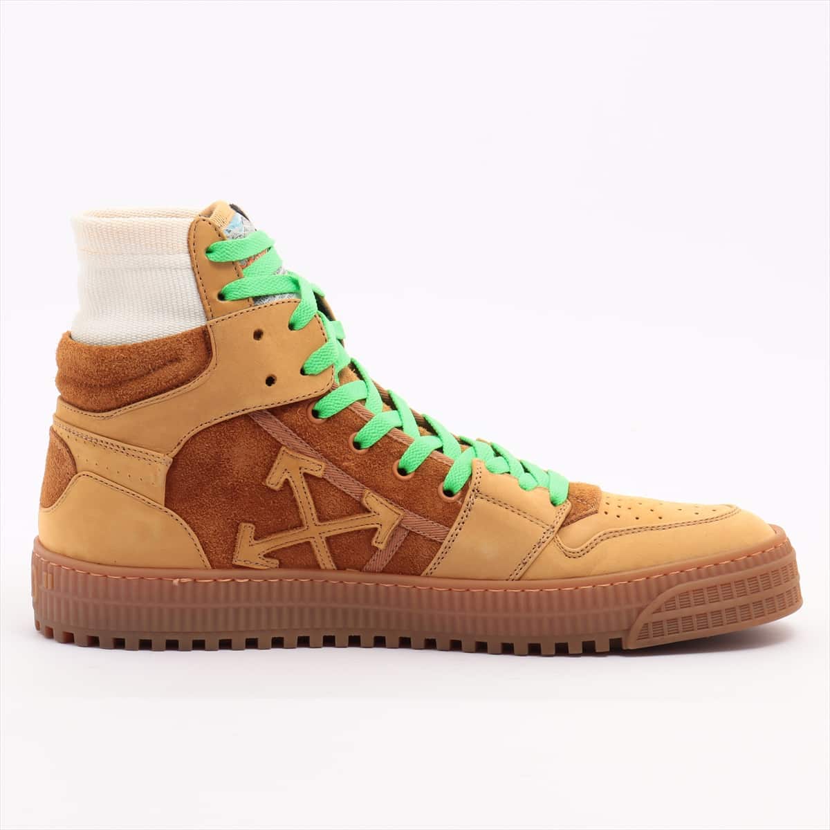 Off-White Leather High-top Sneakers 42 Men's Brown