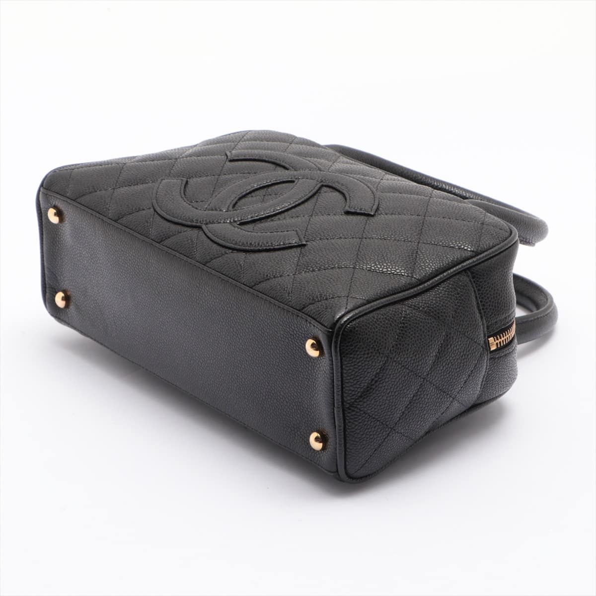 Chanel Coco Mark Caviarskin Hand bag Black Gold Metal fittings 8XXXXXX