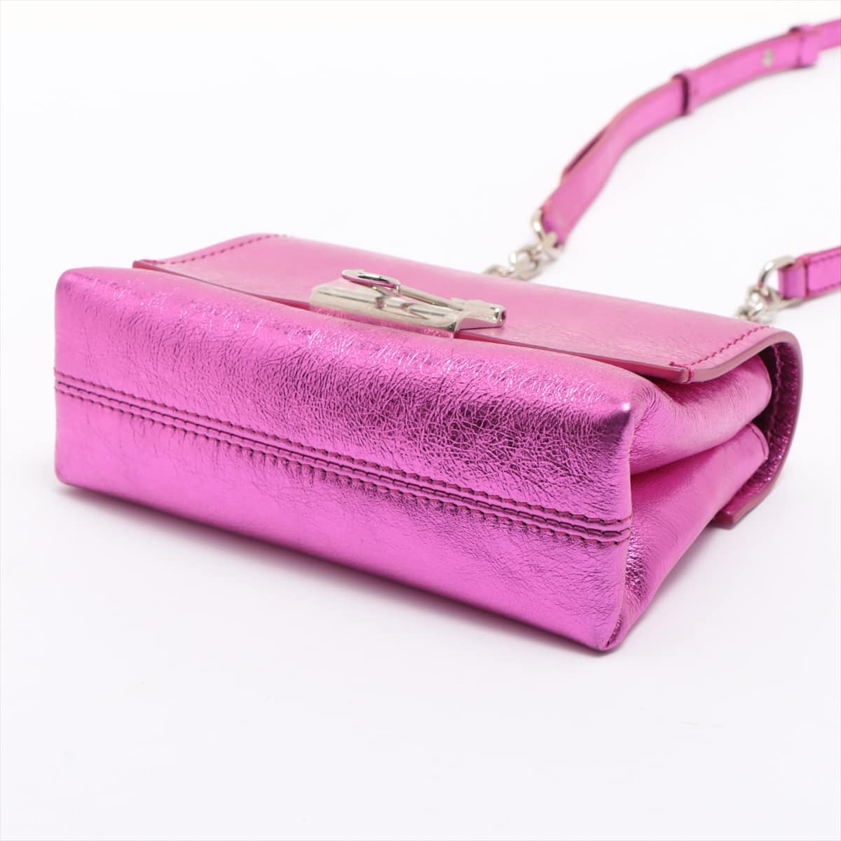 Off-White Leather Shoulder bag Pink Metallic