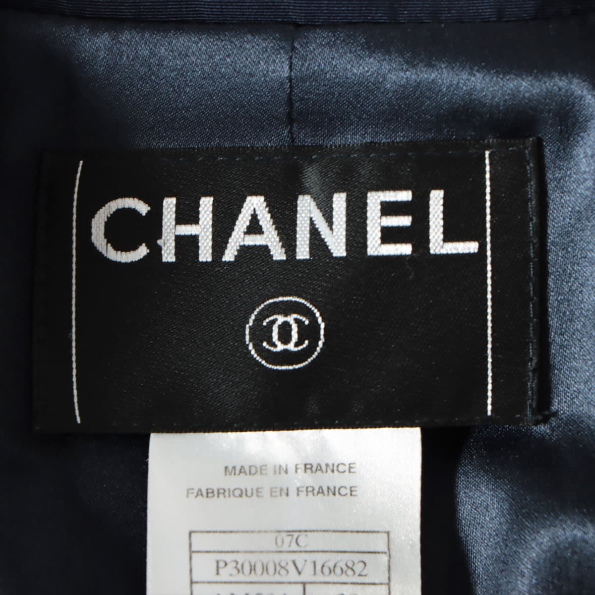 Chanel 07C Silk Setup 38/38 Ladies' Navy blue  Coco Button