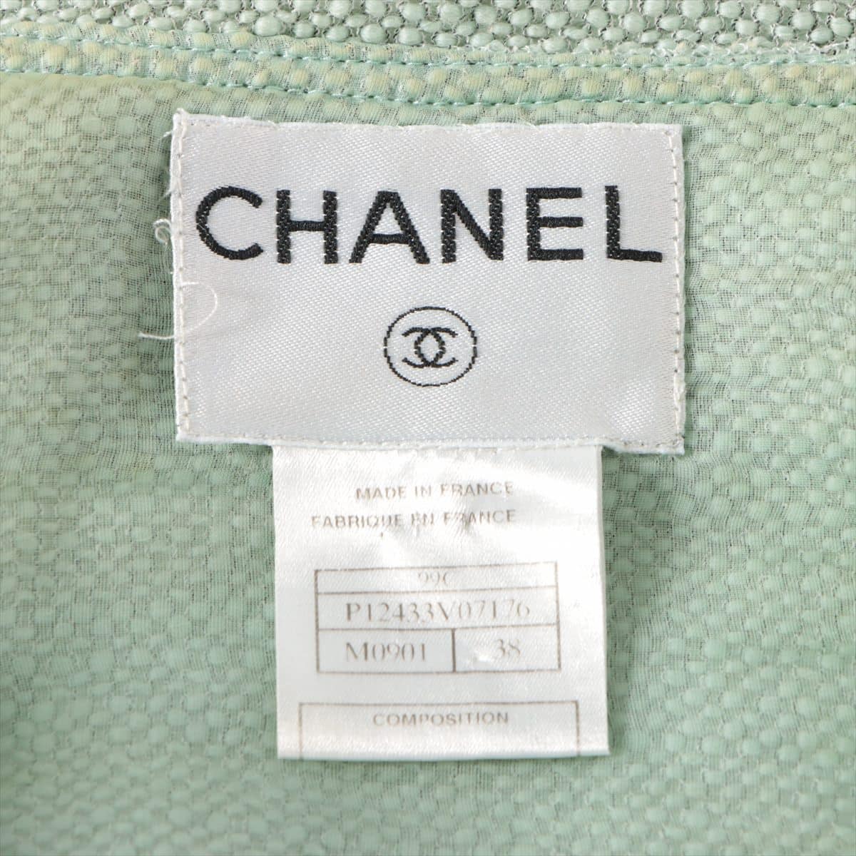 Chanel Coco Button 99C Tweed Setup 38 Ladies' Mint