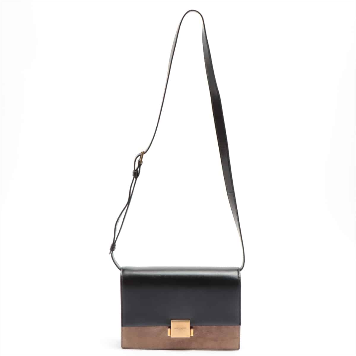 Saint Laurent Paris Bellechasse Leather & suede Shoulder bag black x beige 482044
