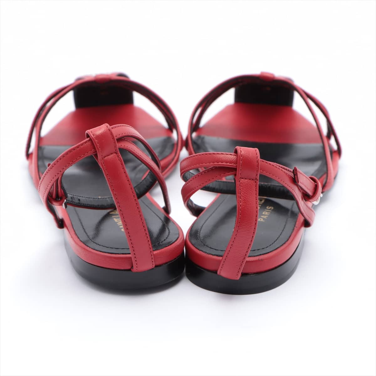 Saint Laurent Paris Leather Sandals 36 1/2 Ladies' Red