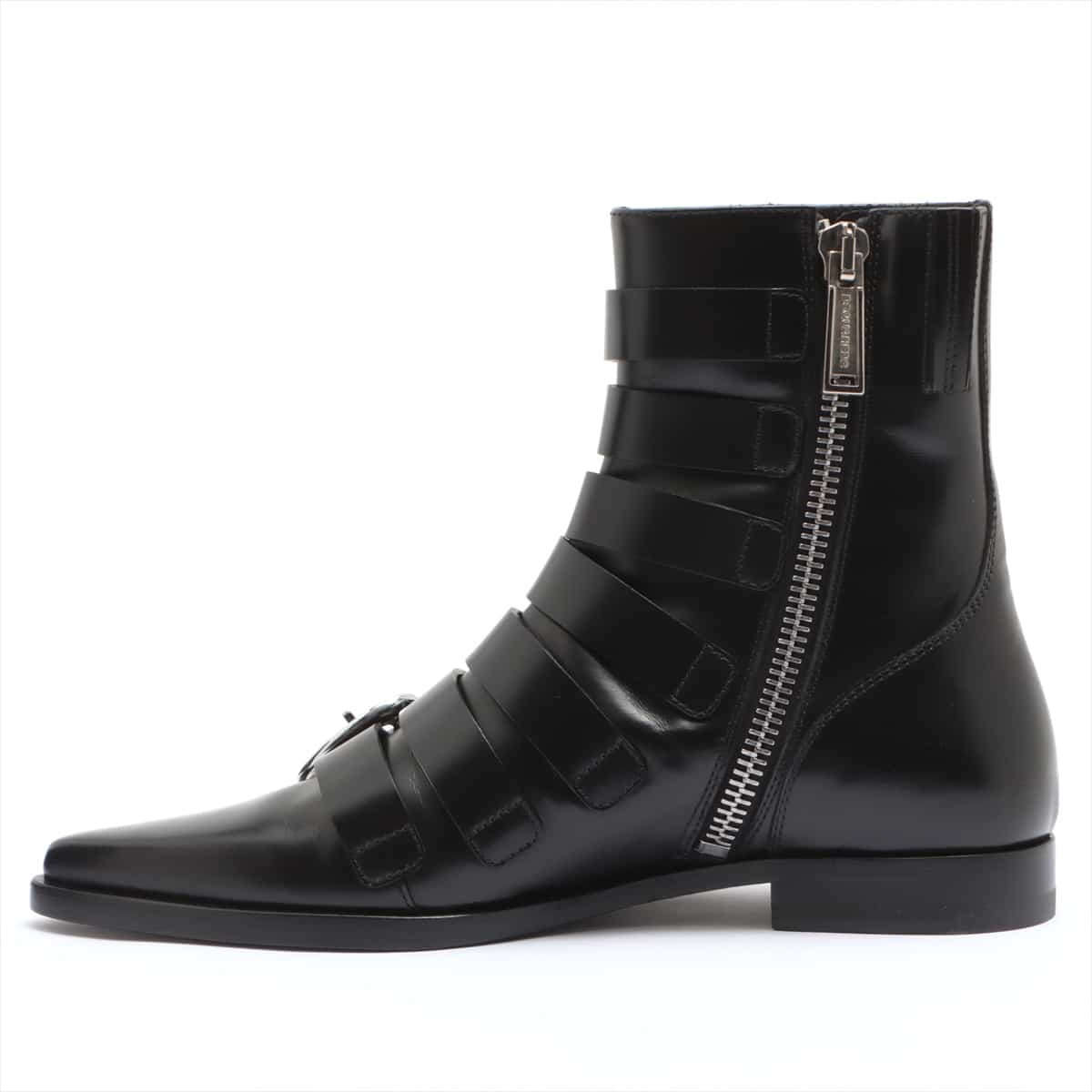 Dsquared² Leather Boots 39 Men's Black multi buckle ankle boots