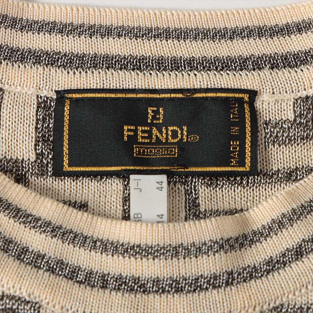 Fendi ZUCCa Cotton & rayon Short Sleeve Knitwear I 44 Ladies' Beige