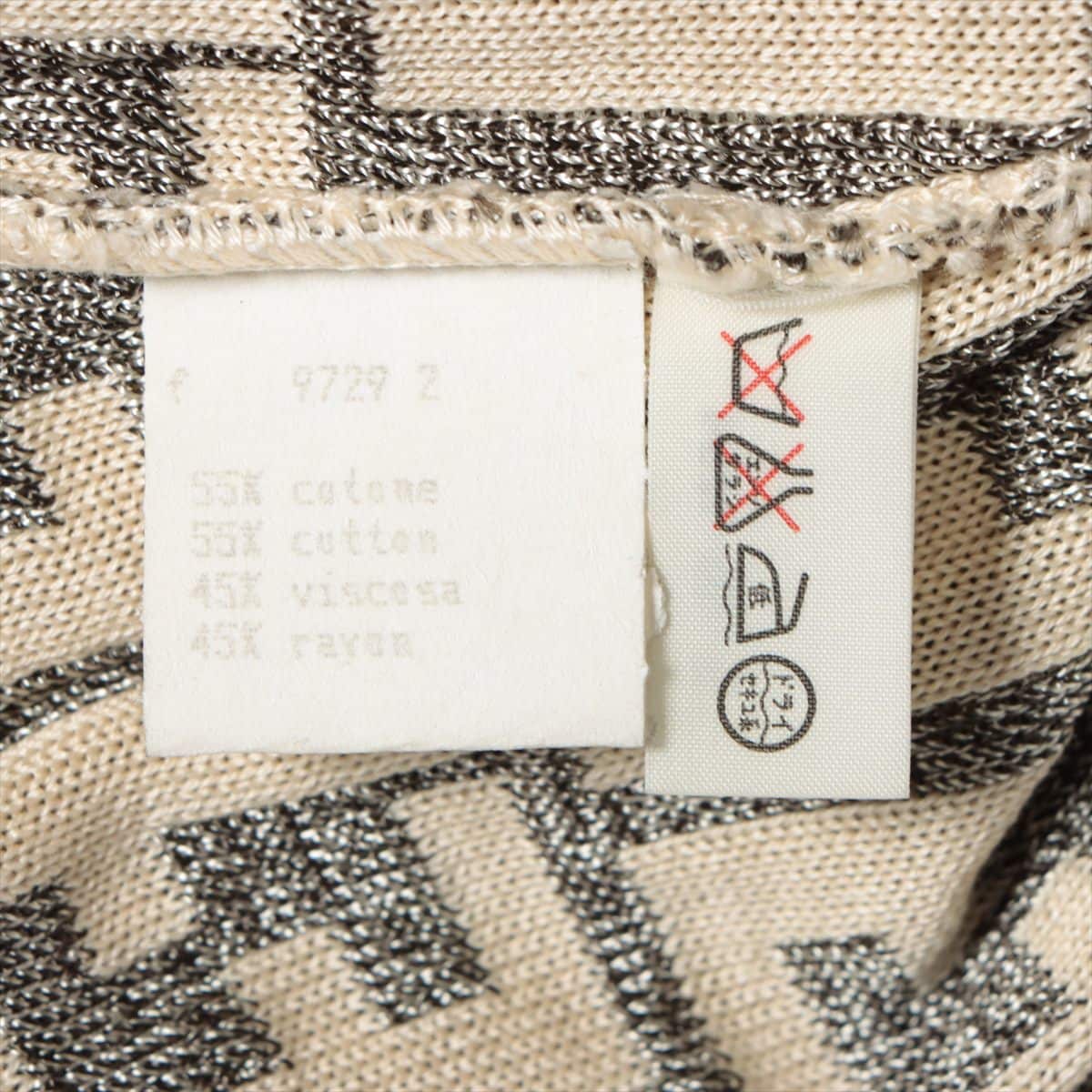 Fendi ZUCCa Cotton & rayon Short Sleeve Knitwear I 44 Ladies' Beige