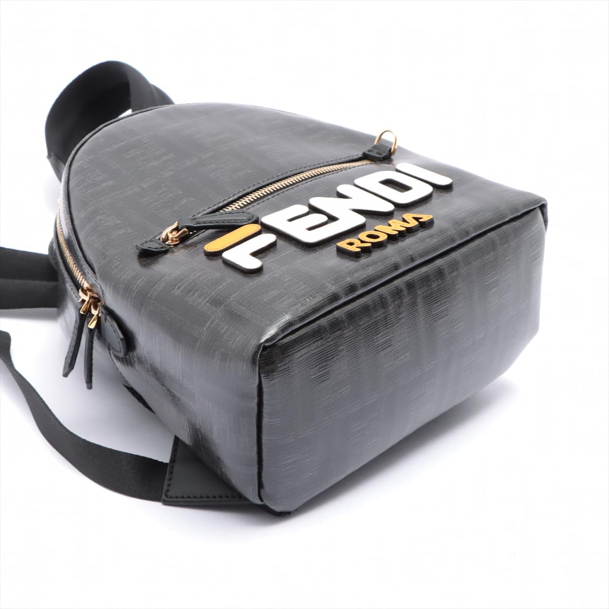 FENDI × FILA Coating canvas Backpack Black 8BZ036