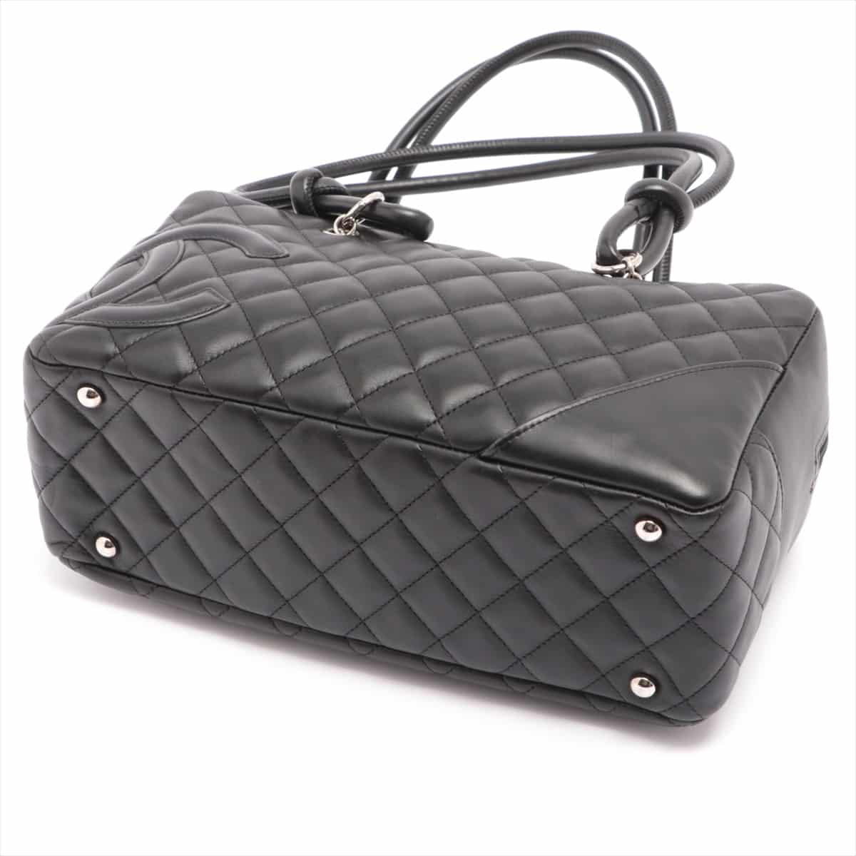 Chanel Cambon Line Lambskin Hand bag Black Silver Metal fittings 9XXXXXX