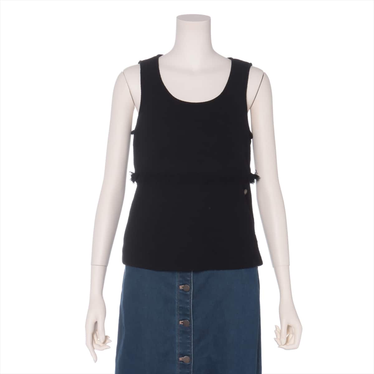 Chanel Coco Button P37 Wool Tank top 36 Ladies' Black