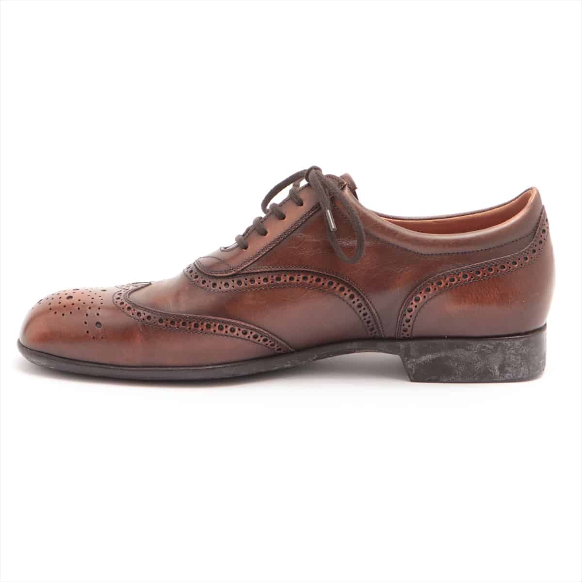 J. M. Weston Leather Leather shoes 9.5 Men's Brown wingtip Comes with genuine shoe keeper