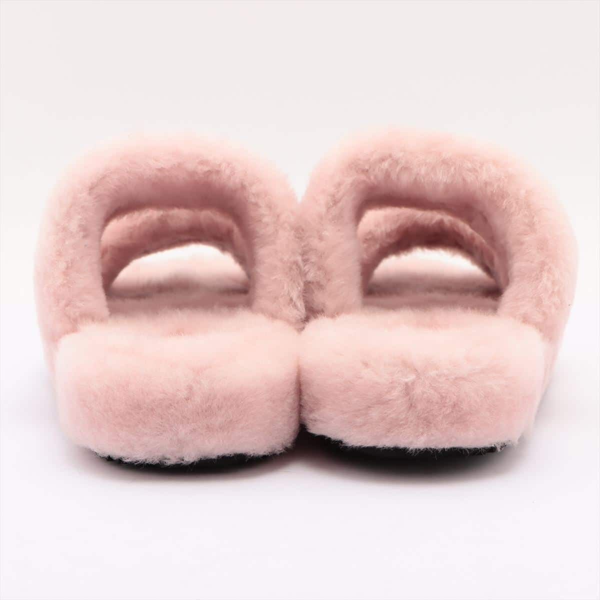 CELINE Fur Sandals 39 Unisex Pink
