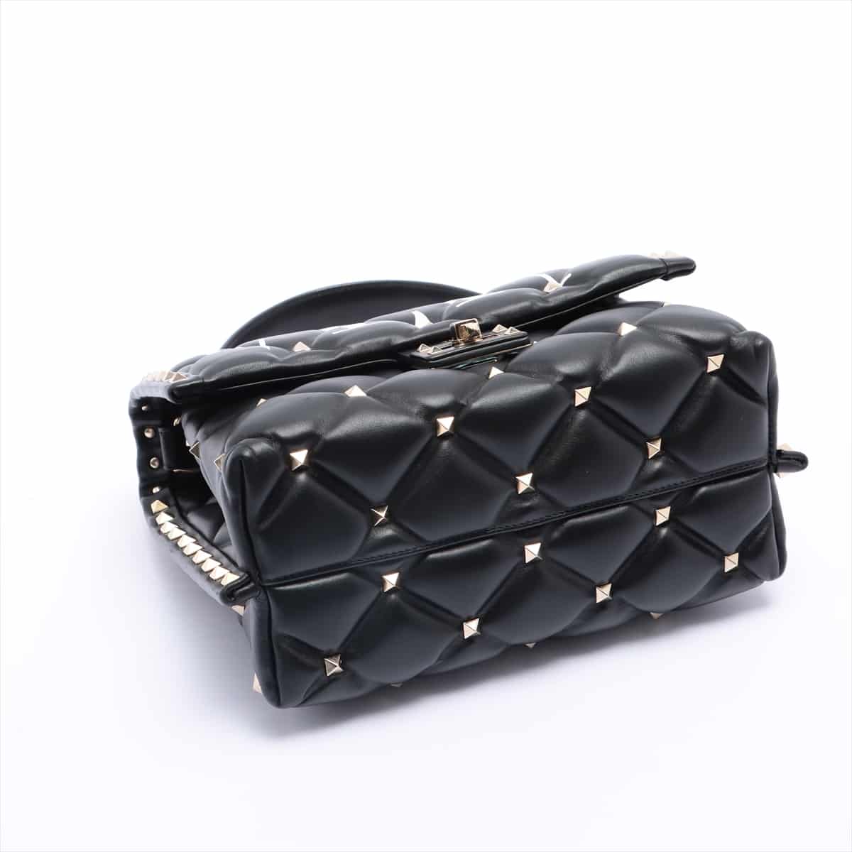 Valentino Garavani VLTN Candy leather x studs 2way handbag Black With replacement studs