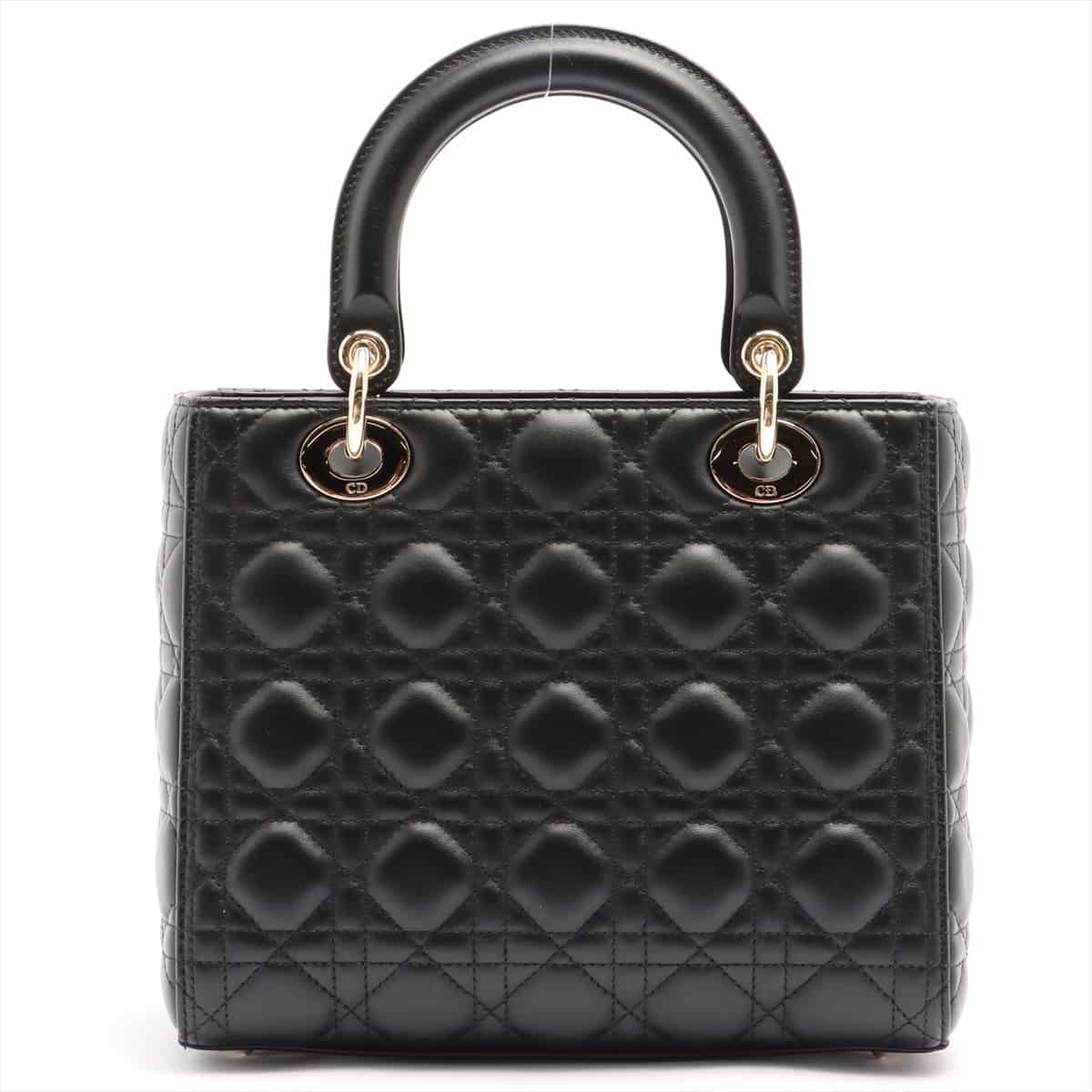 Christian Dior Lady Dior Cannage Leather 2way handbag Black