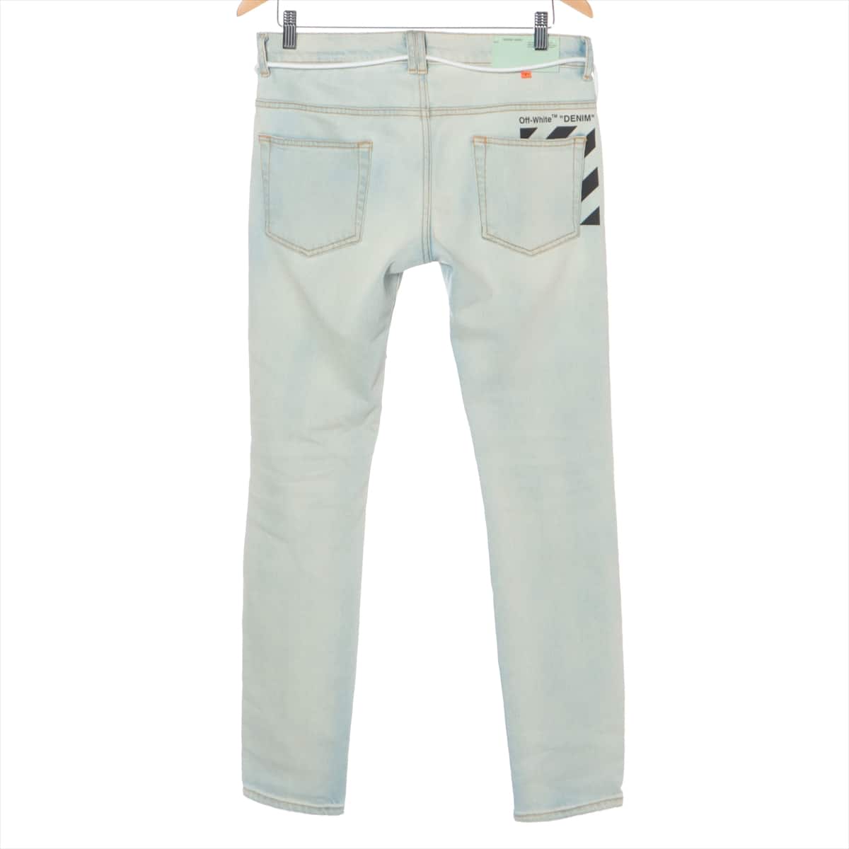 Off-White Cotton Denim pants 30 Men's Light blue  Shoelace Belt With