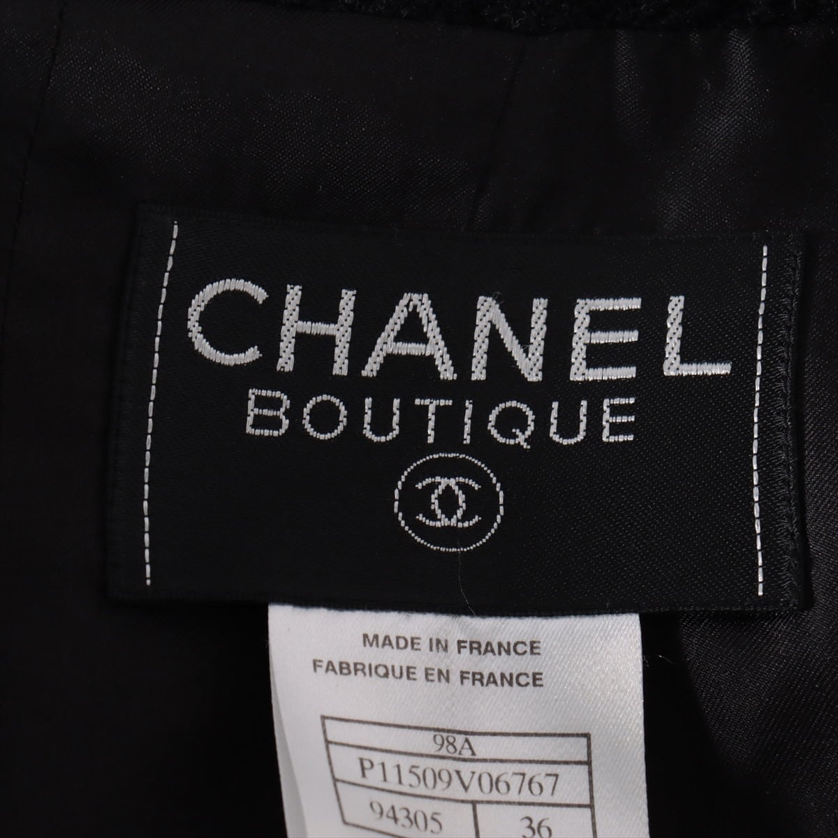 Chanel 98A Wool Setup 36/36 Ladies' Black  Coco Button
