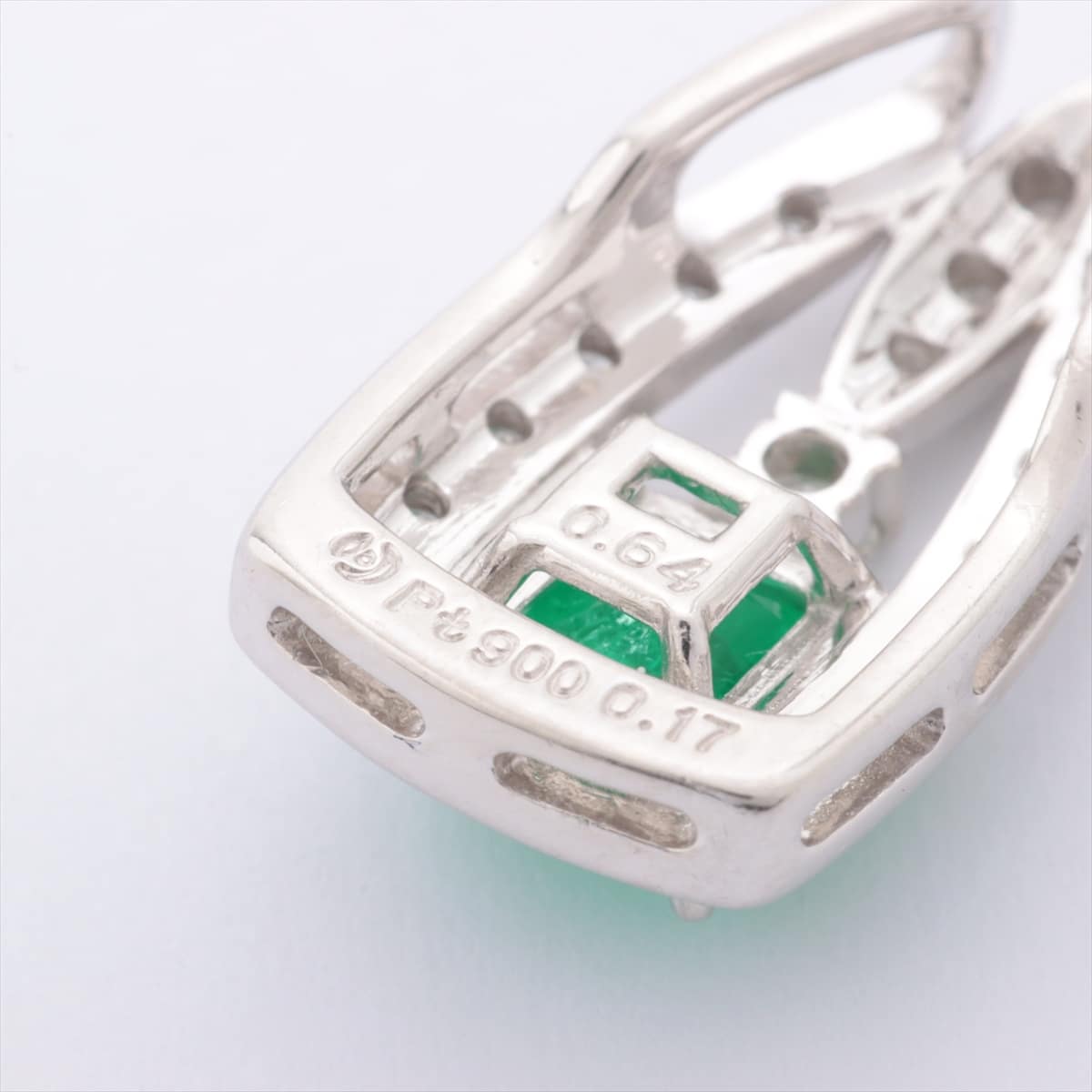 TASAKI Emerald diamond Necklace top Pt900 3.2g 0.64 0.17
