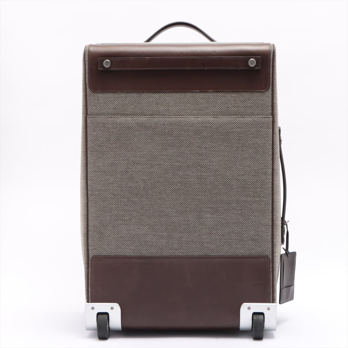 Hermès CALECHE EXPRESS Toile H & leather Brown Silver Metal fittings □P:2012 With cover