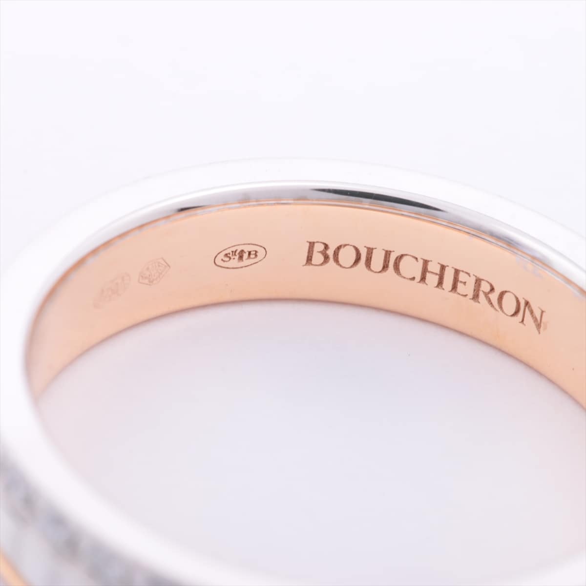 Boucheron BOUCHERON Quatre White half diamond rings 750PG×WG #49