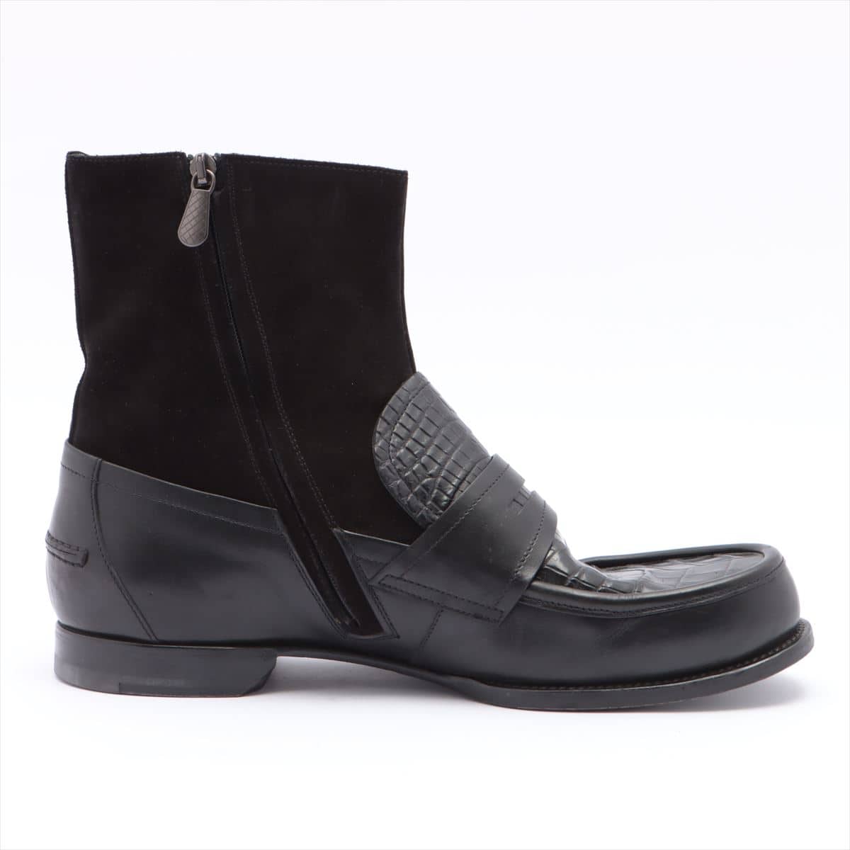 Bottega Veneta Suede & leather Boots 44 Men's Black Zip up
