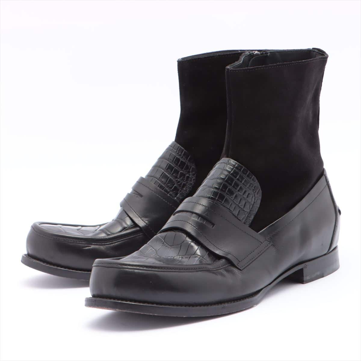Bottega Veneta Suede & leather Boots 44 Men's Black Zip up