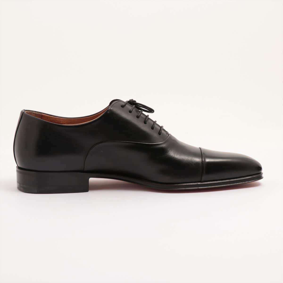Santoni Leather Leather shoes 6 Men's Black straight tip, 6365