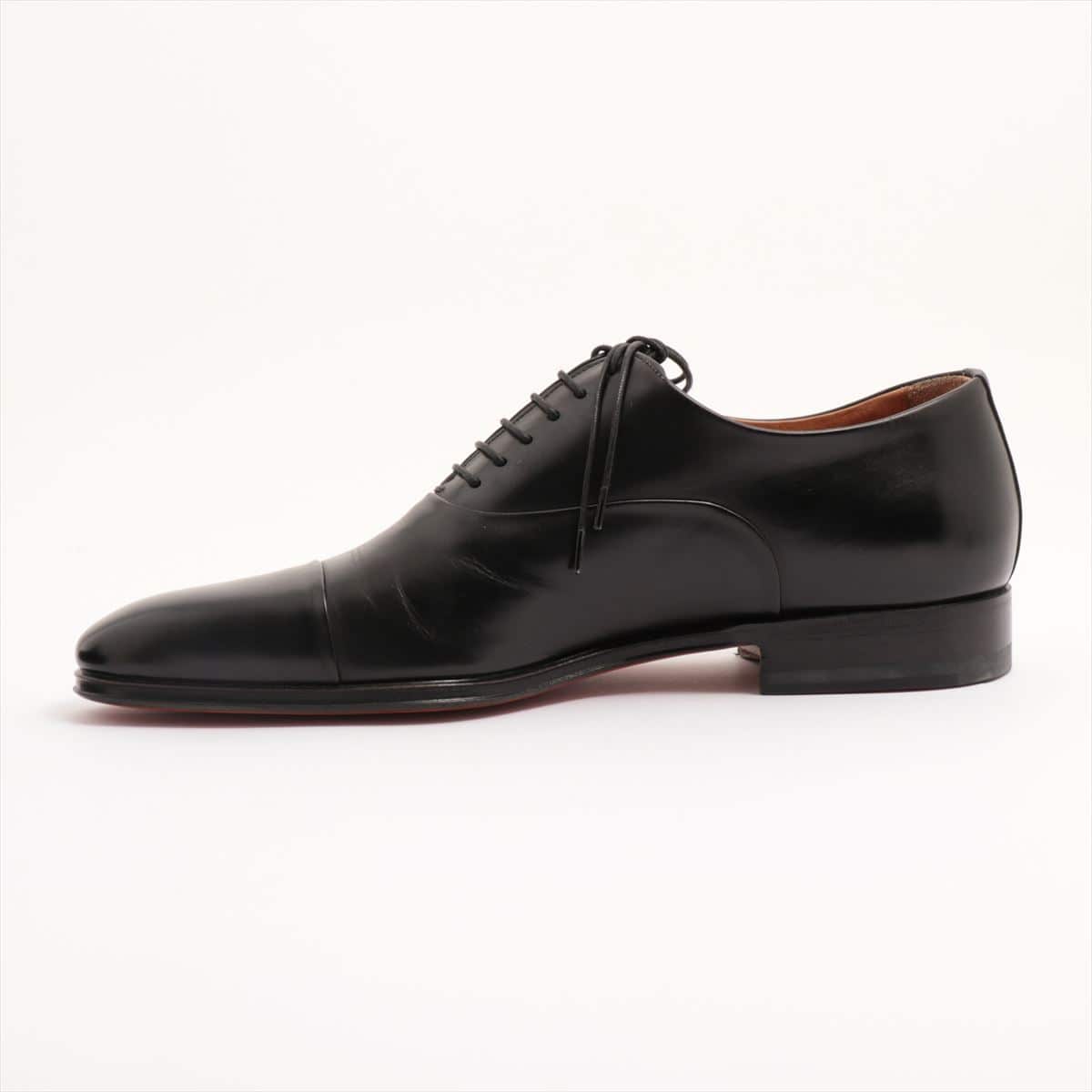 Santoni Leather Leather shoes 6 Men's Black straight tip, 6365