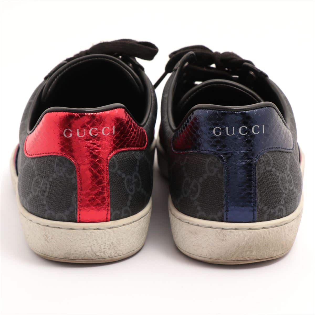 Gucci GG Supreme Leather Sneakers 7 Men's Black 429445 ACE