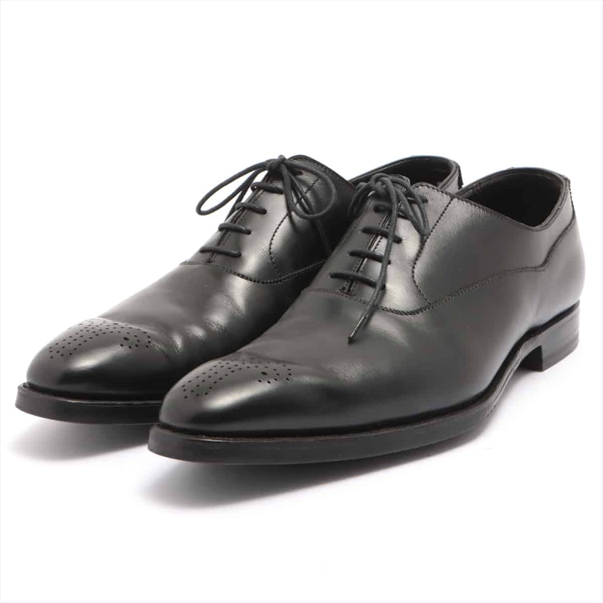 Crockett & Jones Leather Leather shoes 6E Men's Black medallions 6276